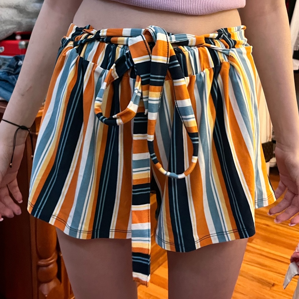 Tie around waist shorts